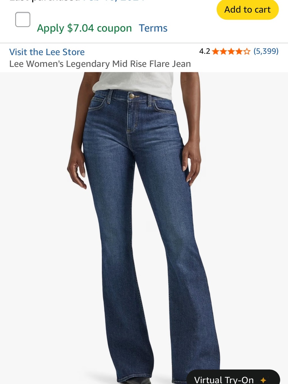 Lee Women's Mid-Rise Flare Jeans in Indigo Blue